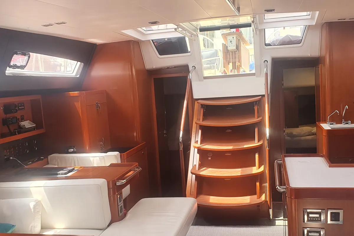 Salon of Premium +, a Beneteau Oceanis 60 sailboat at Municipal Unit of Lefkada, Greece