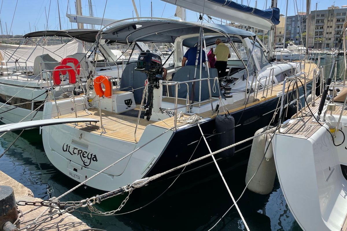 Exterior view of Premium +, a Beneteau Oceanis 60 sailboat at Municipal Unit of Lefkada, Greece
