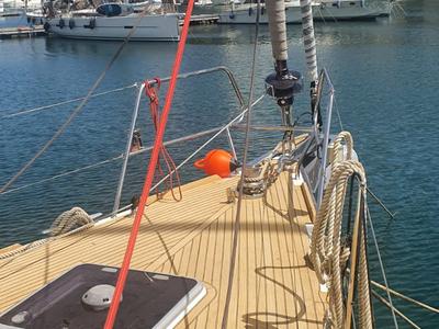 Deck of Premium +, a Beneteau Oceanis 60 sailboat at Municipal Unit of Lefkada, Greece