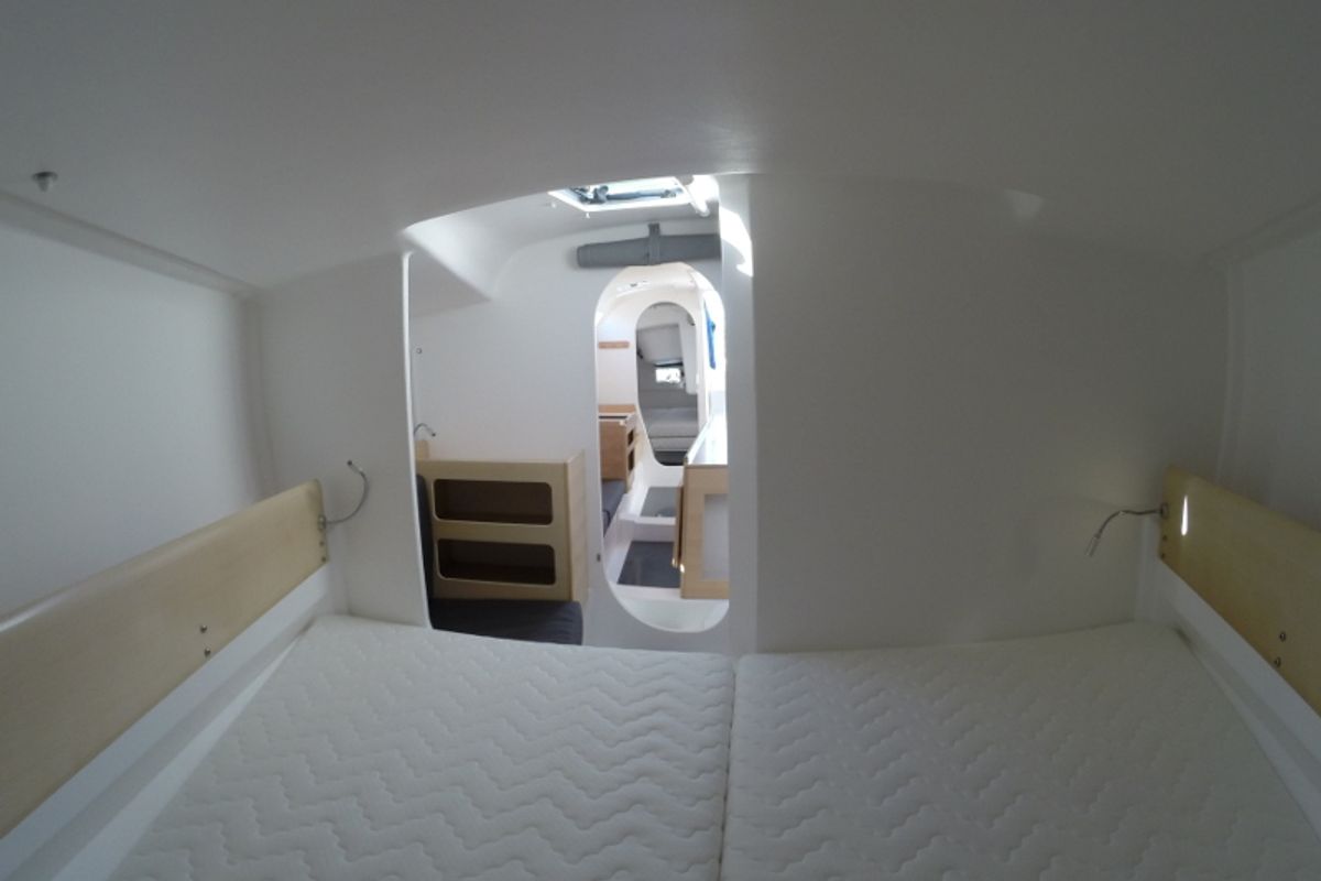 Cabin on Luna Rosa, a Pogo Structures Pogo 12.5 sailboat at La Rochelle, France