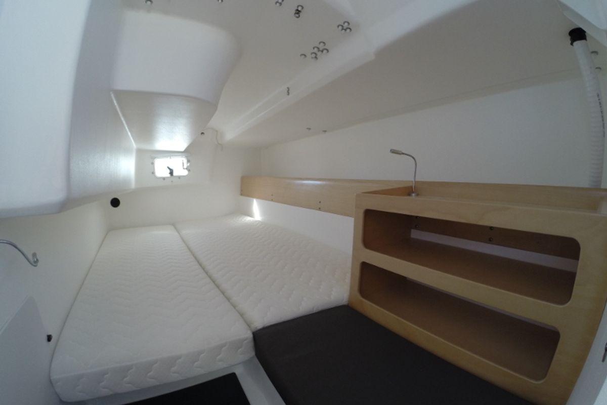 Cabin on Luna Rosa, a Pogo Structures Pogo 12.5 sailboat at La Rochelle, France