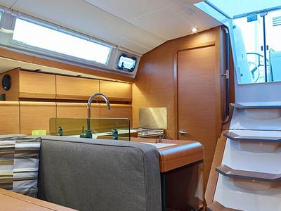Galley of Anerada, a Jeanneau Sun Odyssey 419 sailboat at Athens, Greece