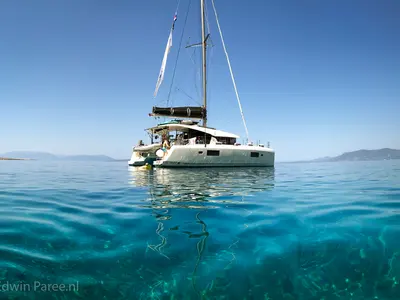 Exterior view of Forward Cabin #2, a Lagoon 42 catamaran at Municipal Unit of Lefkada, Greece