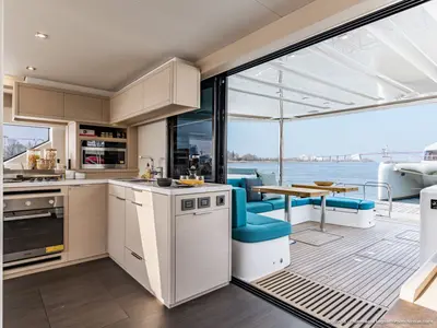 Galley of Premium +, a Lagoon 55 catamaran at Trapani, Italy