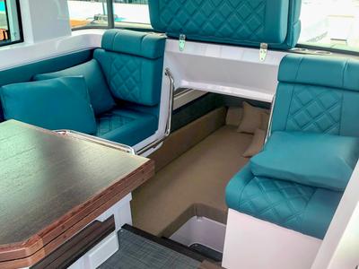 Salon of DIONNE, a Axopar 37 XC Cross Cabin motorboat at Eretria Municipal Unit, Greece