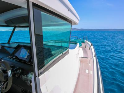 Cockpit of DIONNE, a Axopar 37 XC Cross Cabin motorboat at Eretria Municipal Unit, Greece