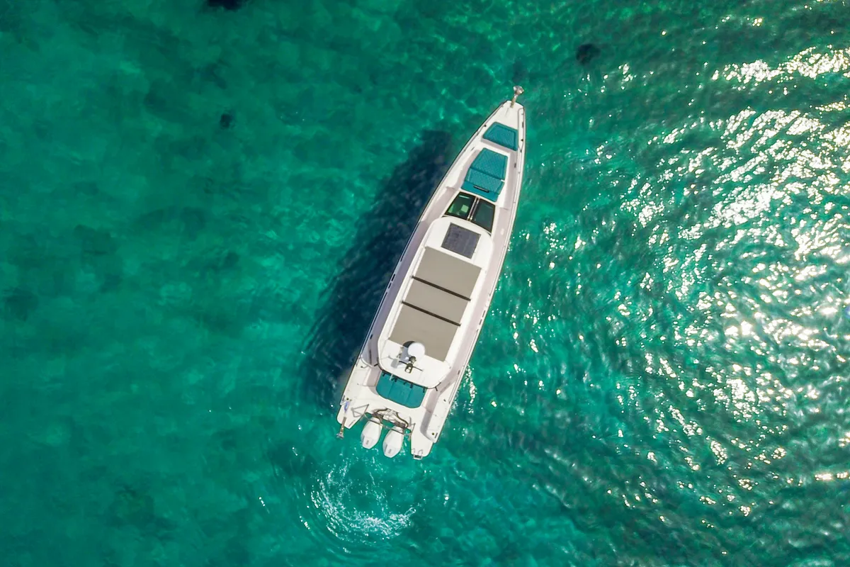 Exterior view of DIONNE, a Axopar 37 XC Cross Cabin motorboat at Eretria Municipal Unit, Greece