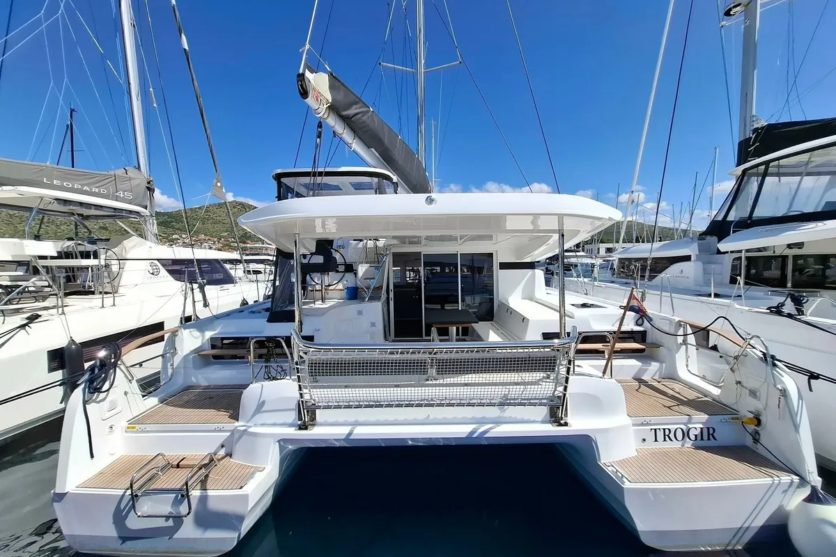 Bunga Bunga, a Lagoon Lagoon 43 catamaran at Seychelles, Eden Island Marina, Seychelles