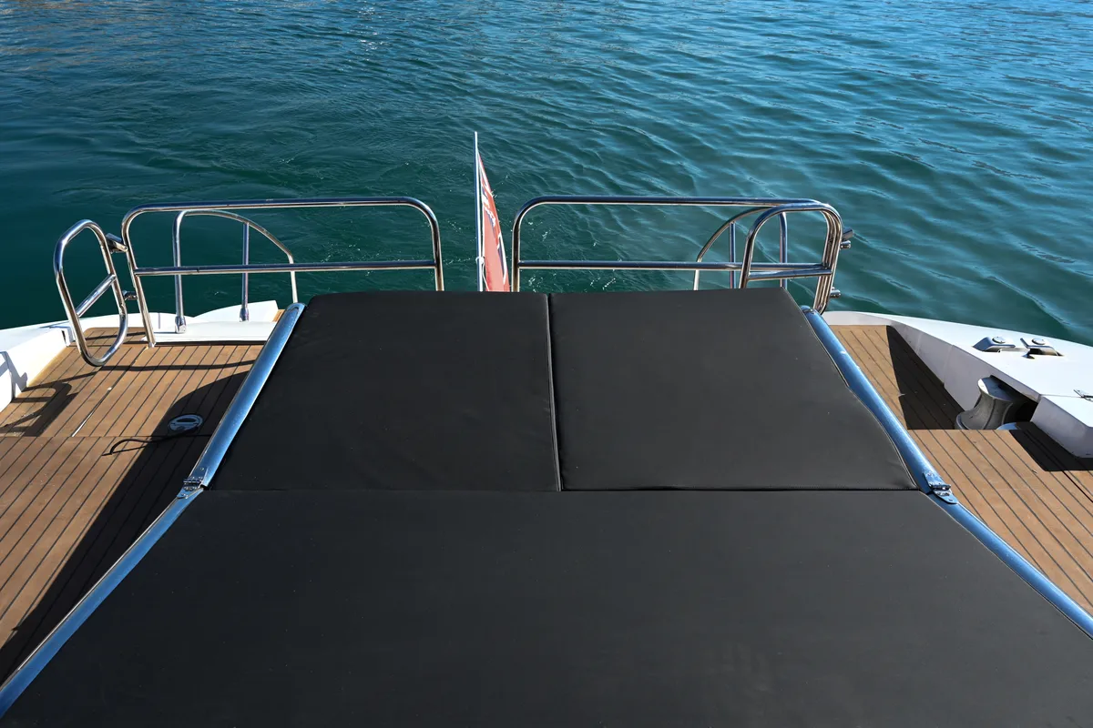 Deck of Maeva Star, a Leopard 23 yacht at Syracuse, Italy