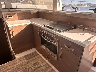 Galley of High School, a Bali 4.2 catamaran at Svoronata, Greece
