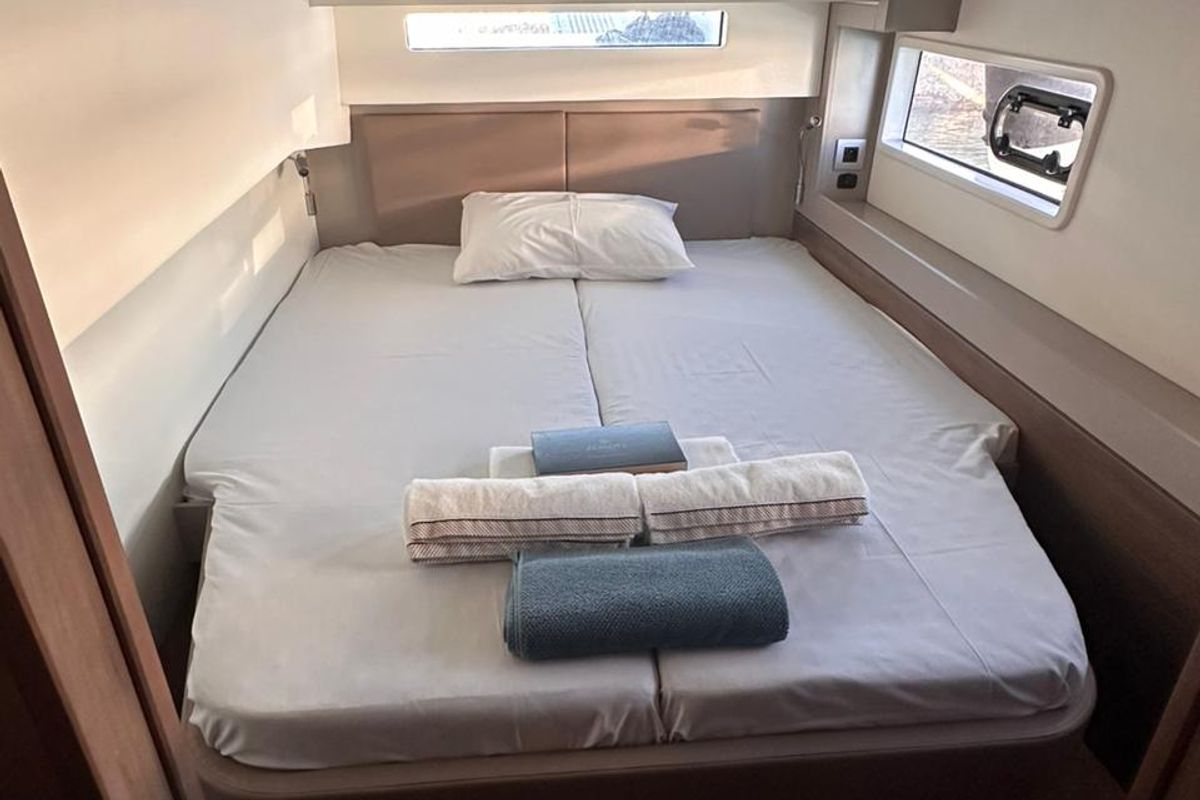 Cabin on High School, a Bali 4.2 catamaran at Svoronata, Greece