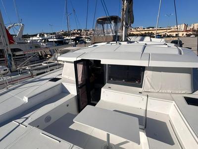 Deck of High School, a Bali 4.2 catamaran at Svoronata, Greece