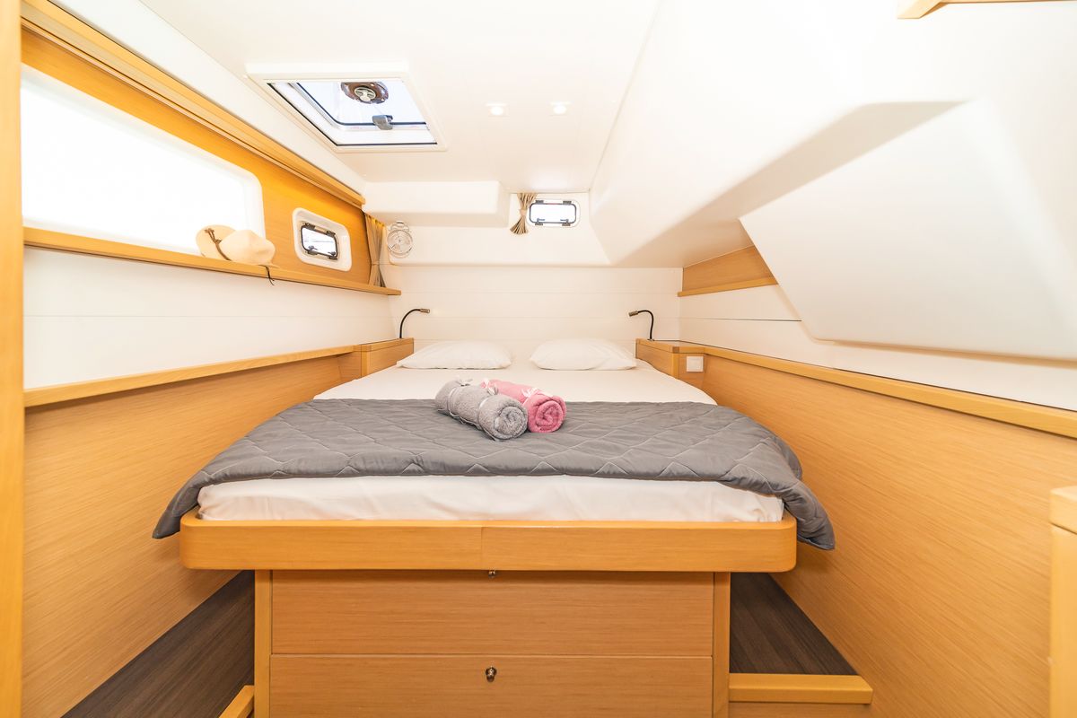 Cabin on Caretta Nana, a Lagoon 450 Fly catamaran at Municipal Unit of Lefkada, Greece