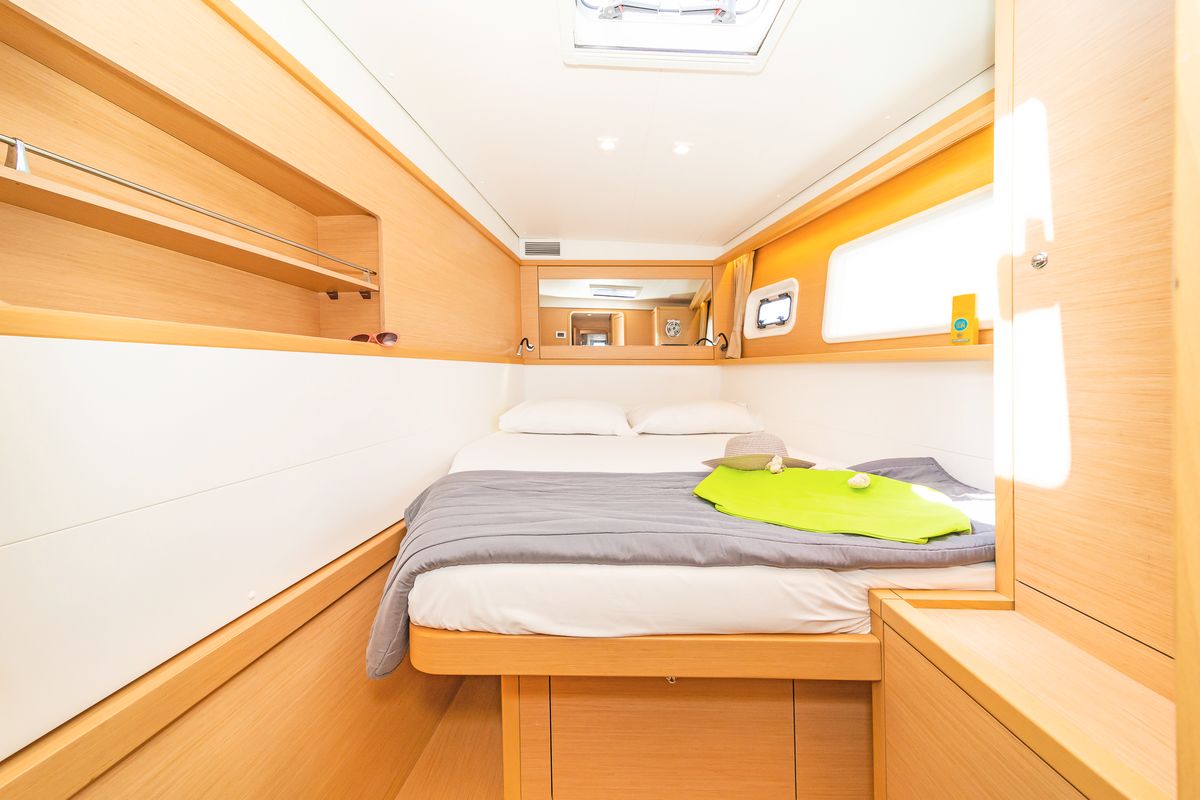 Cabin on Caretta Nana, a Lagoon 450 Fly catamaran at Municipal Unit of Lefkada, Greece