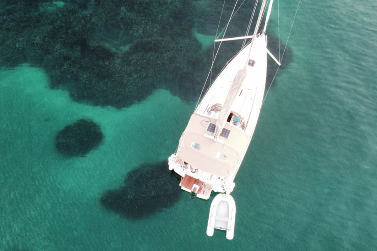 Exterior view of Madison, a Jeanneau Sun Odyssey 349 sailboat at Toulon, France