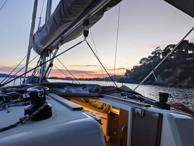 Deck of Madison, a Jeanneau Sun Odyssey 349 sailboat at Toulon, France