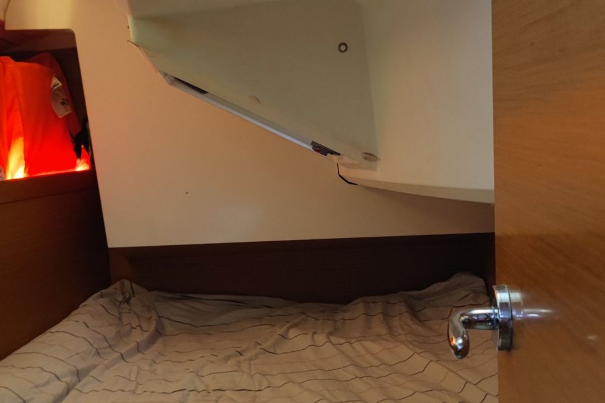 Cabin on Madison, a Jeanneau Sun Odyssey 349 sailboat at Toulon, France