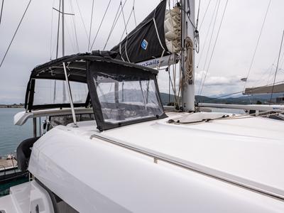 Deck of Imeroessa, a Lagoon 40 catamaran at Municipal Unit of Lefkada, Greece