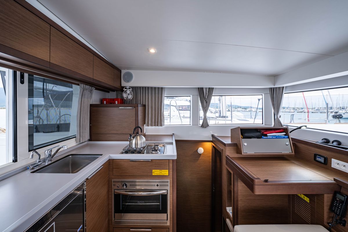 Galley of Imeroessa, a Lagoon 40 catamaran at Municipal Unit of Lefkada, Greece