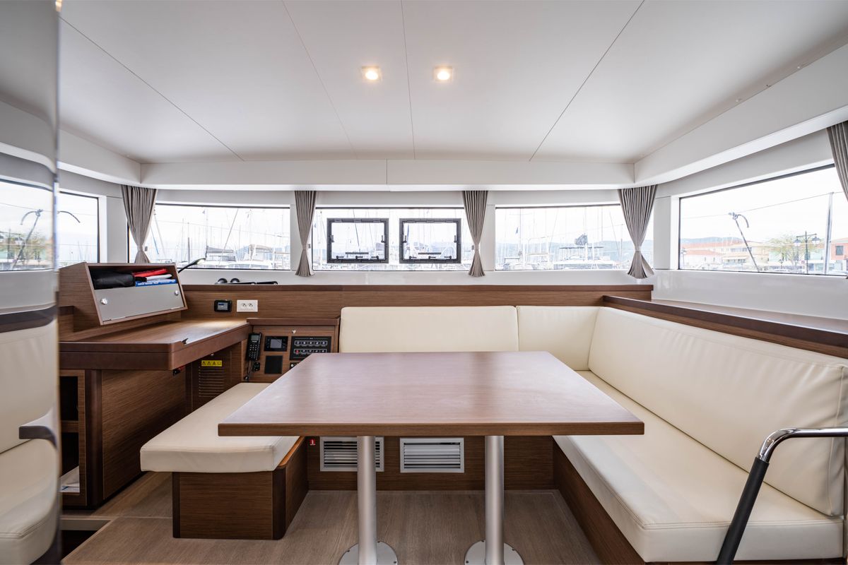 Salon of Imeroessa, a Lagoon 40 catamaran at Municipal Unit of Lefkada, Greece