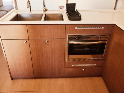 Galley of Ediba Senior, a Bali 4.6 catamaran at Marmaris, Turkey