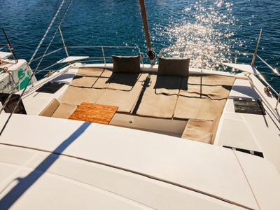 Deck of Ediba Senior, a Bali 4.6 catamaran at Marmaris, Turkey