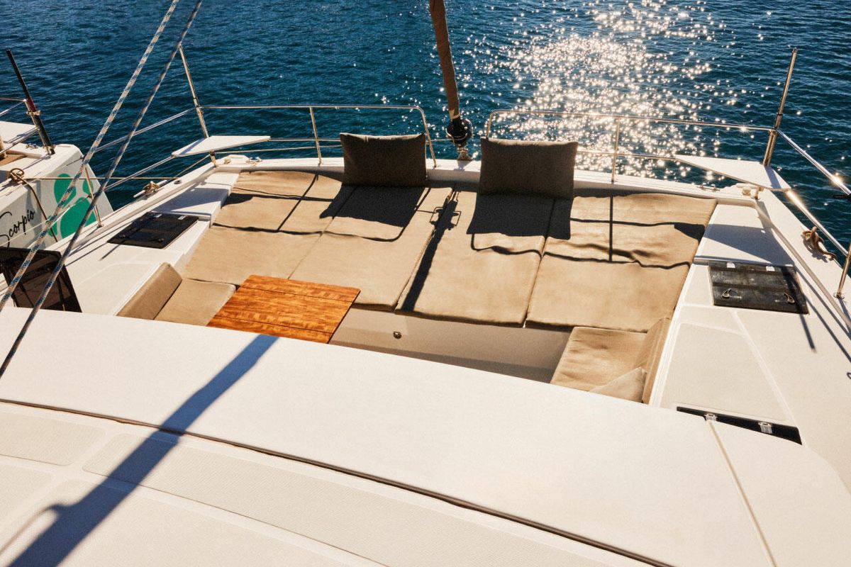 Deck of Ediba Senior, a Bali 4.6 catamaran at Marmaris, Turkey