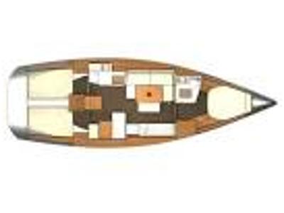 Floor plan of Chioggia Minuddaa, a Dufour 405 sailboat at U Pàize/Carloforte, Italy