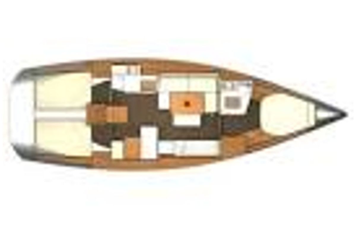 Floor plan of Chioggia Minuddaa, a Dufour 405 sailboat at U Pàize/Carloforte, Italy
