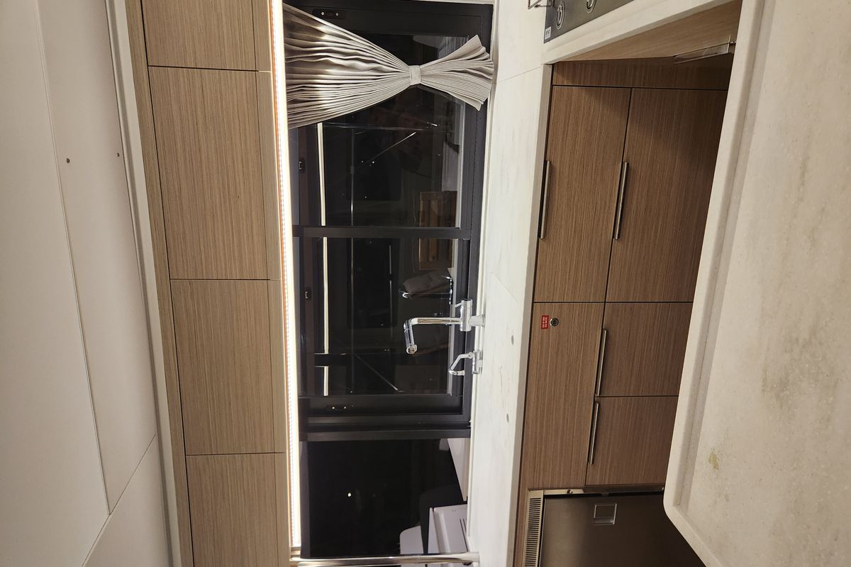 Galley of Perla, a Lagoon 46 catamaran at Athens, Greece