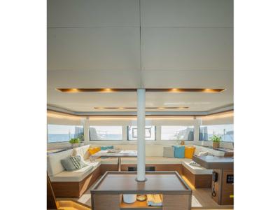 Salon of Oneida II, a Lagoon 50 catamaran at Preveza, Greece