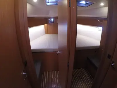 Cabin on Chriseli, a Bavaria 46 Cruiser sailboat at Municipal Unit of Lefkada, Greece