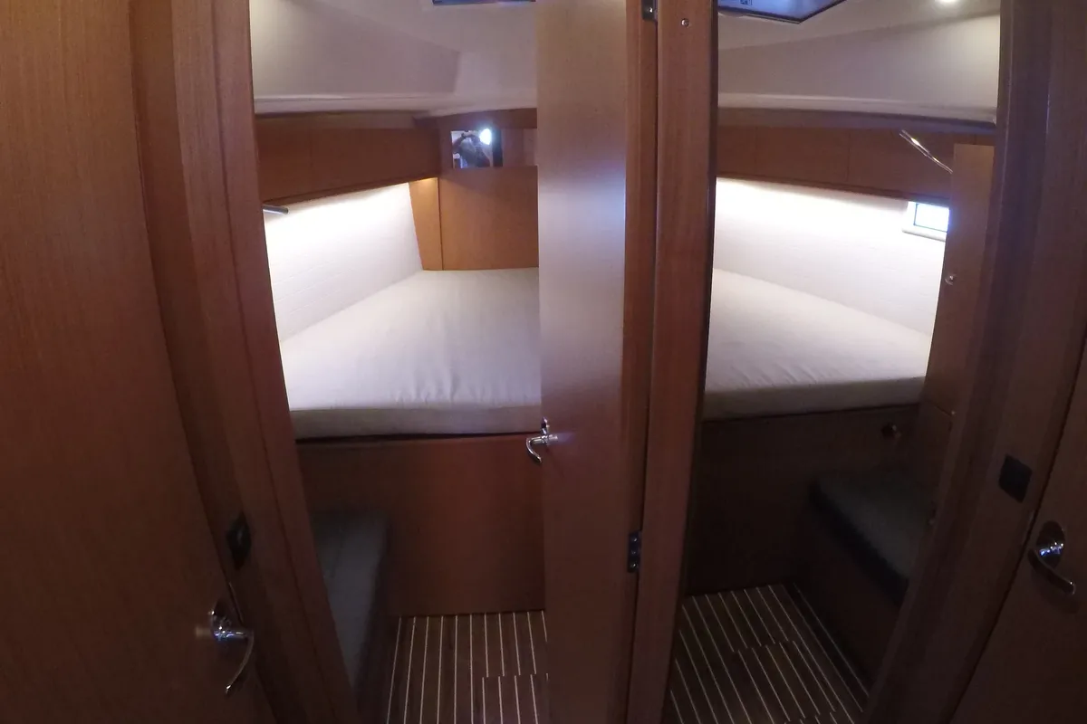 Cabin on Chriseli, a Bavaria 46 Cruiser sailboat at Municipal Unit of Lefkada, Greece