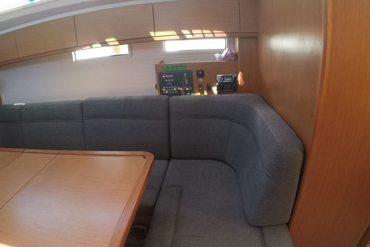 Salon of Chriseli, a Bavaria 46 Cruiser sailboat at Municipal Unit of Lefkada, Greece