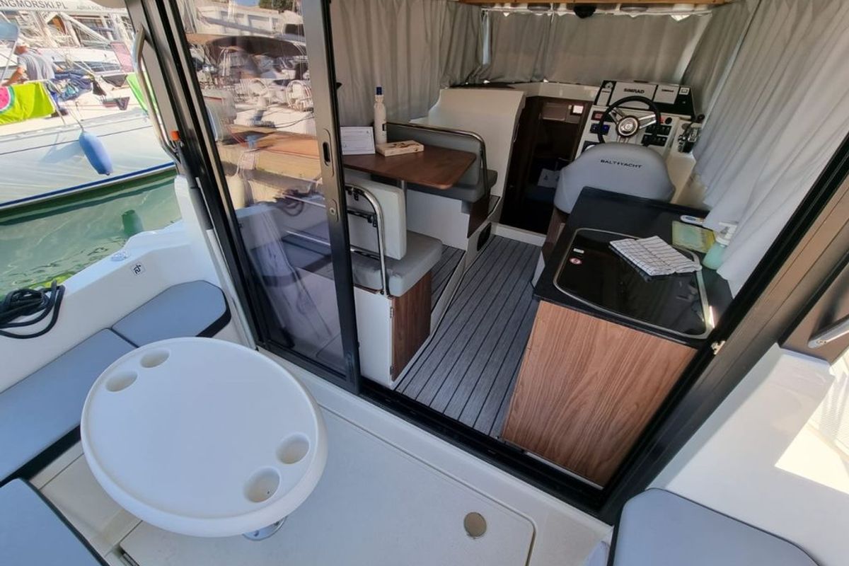 Salon of Wanderer, a Bali Balt 918 Titanium motorboat at Zadar, Croatia