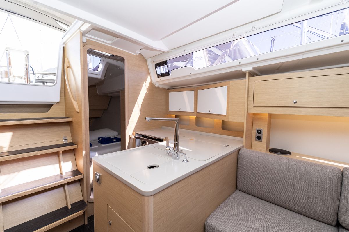 Salon of Nessie, a Dufour 37 sailboat at Grad Biograd na Moru, Croatia
