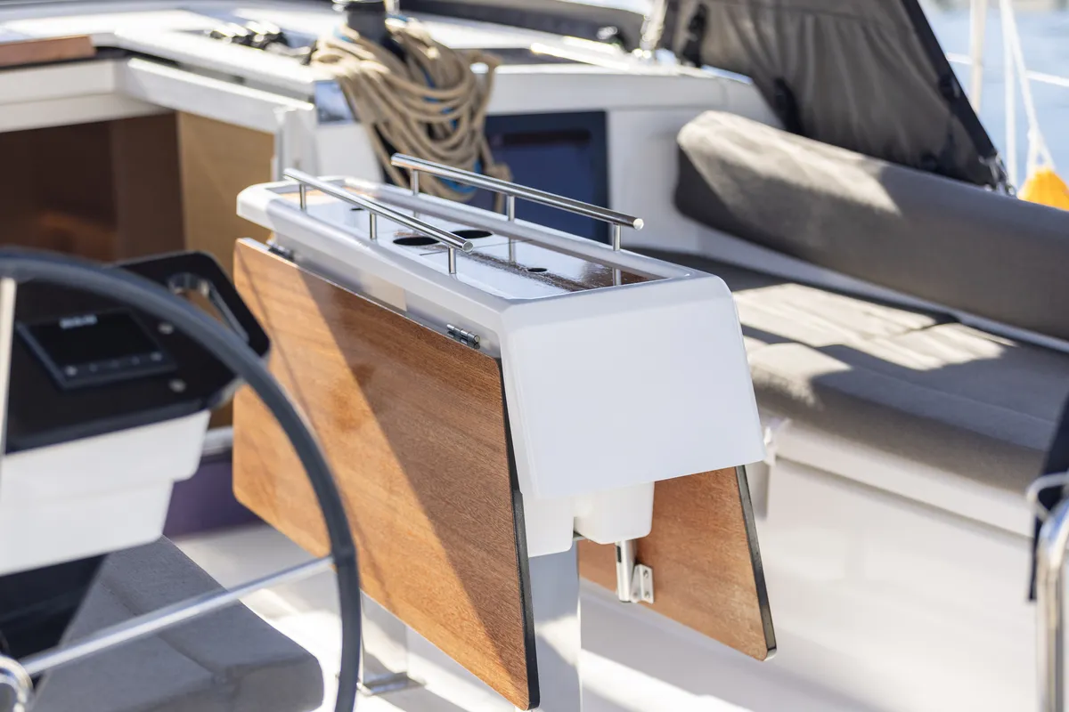 Cockpit of Nessie, a Dufour 37 sailboat at Grad Biograd na Moru, Croatia
