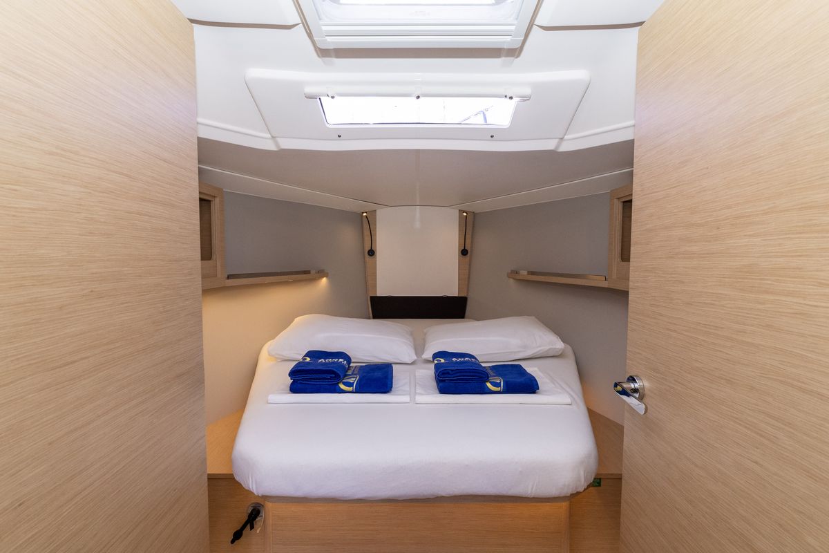 Cabin on Nessie, a Dufour 37 sailboat at Grad Biograd na Moru, Croatia