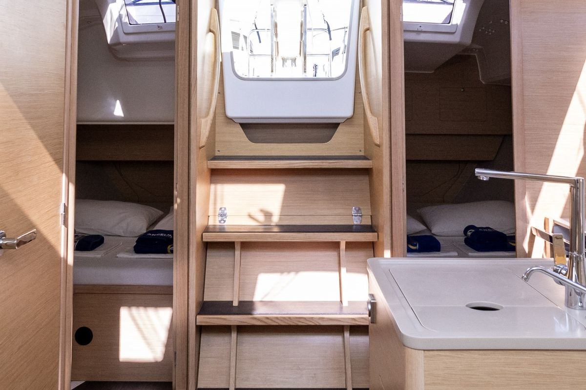 Salon of Nessie, a Dufour 37 sailboat at Grad Biograd na Moru, Croatia