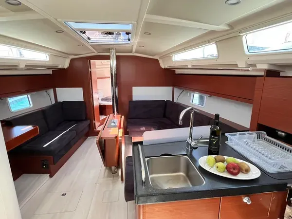 Salon of Eugene, a Hanse Yachts Hanse 418 sailboat at Municipal Unit of Ellomenos, Greece