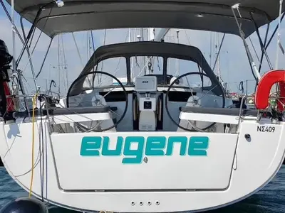 Cockpit of Eugene, a Hanse Yachts Hanse 418 sailboat at Municipal Unit of Ellomenos, Greece