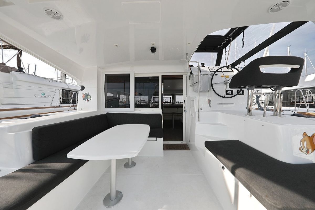 Deck of Tom & Jerry, a Lagoon 40 catamaran at Općina Sukošan, Croatia