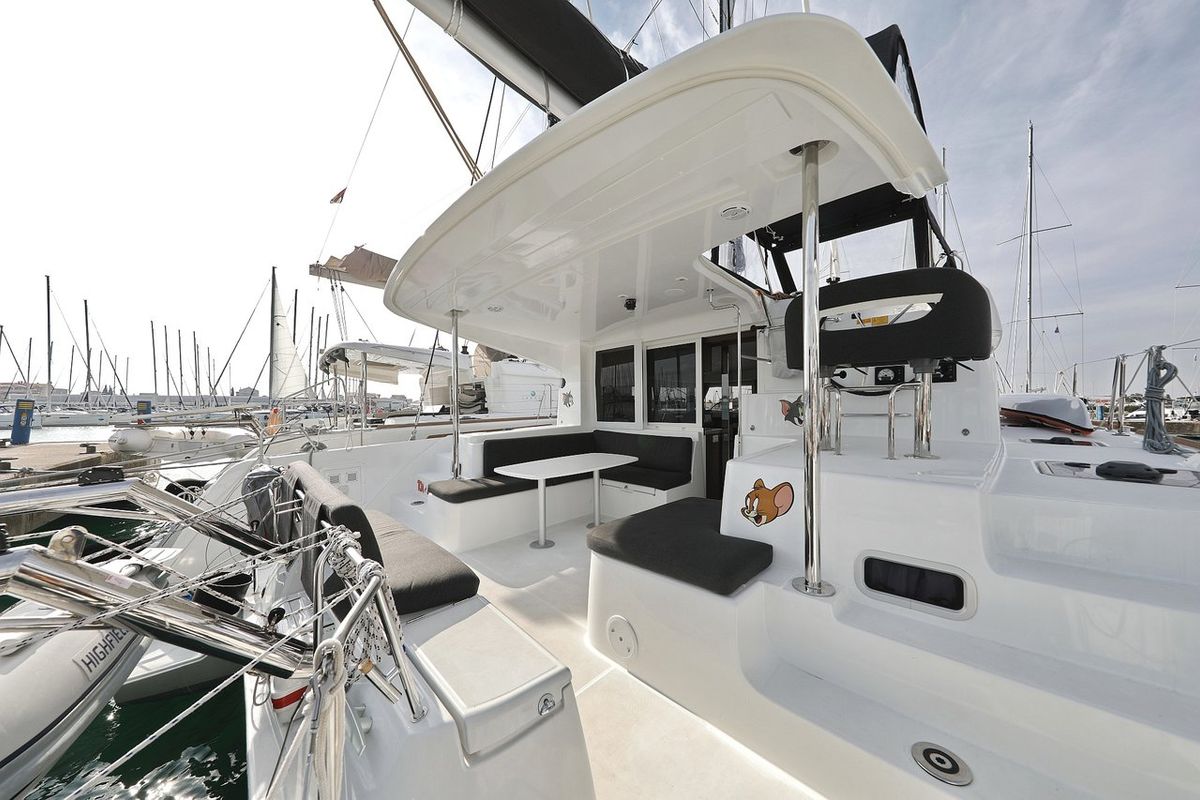 Deck of Tom & Jerry, a Lagoon 40 catamaran at Općina Sukošan, Croatia