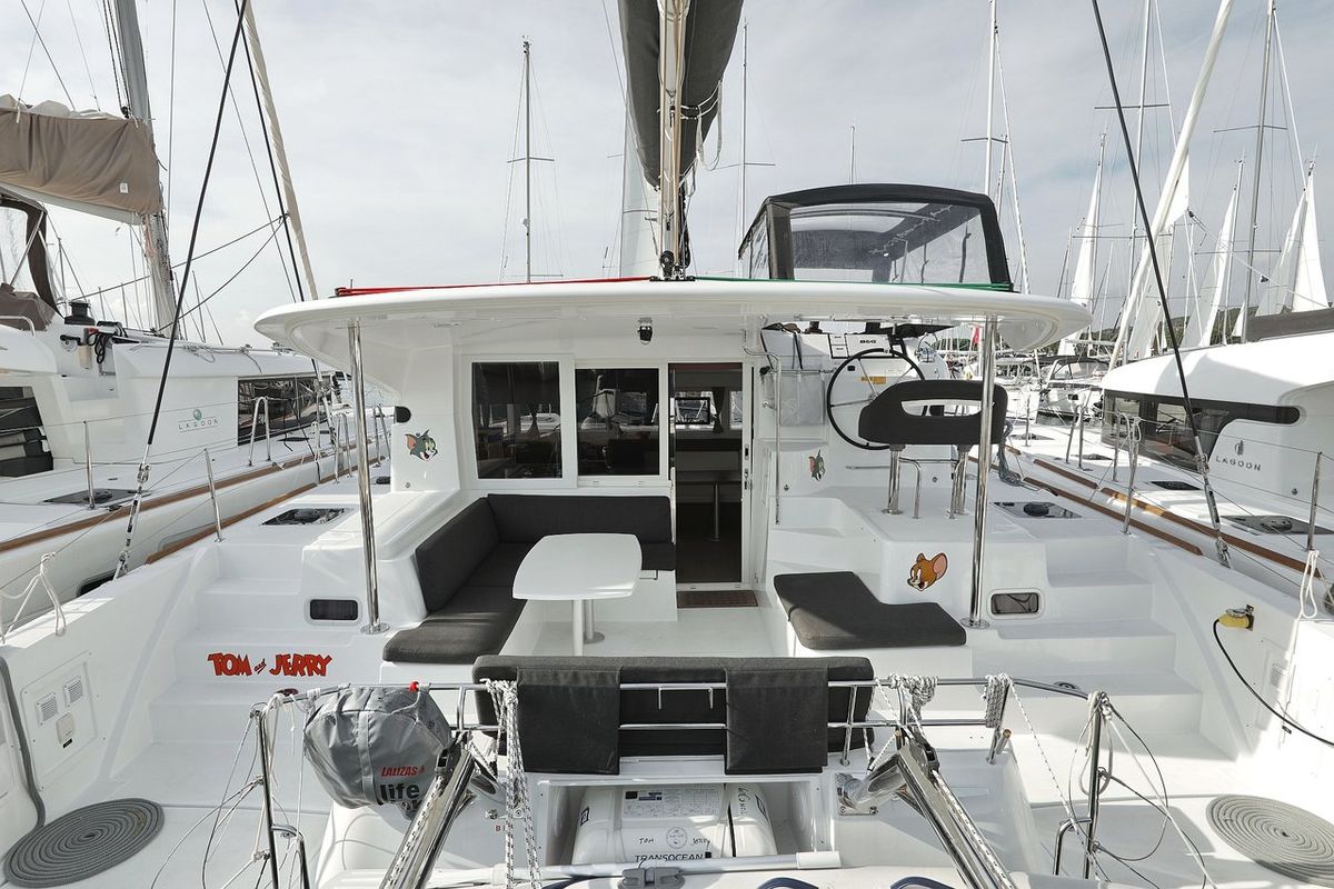 Exterior view of Tom & Jerry, a Lagoon 40 catamaran at Općina Sukošan, Croatia