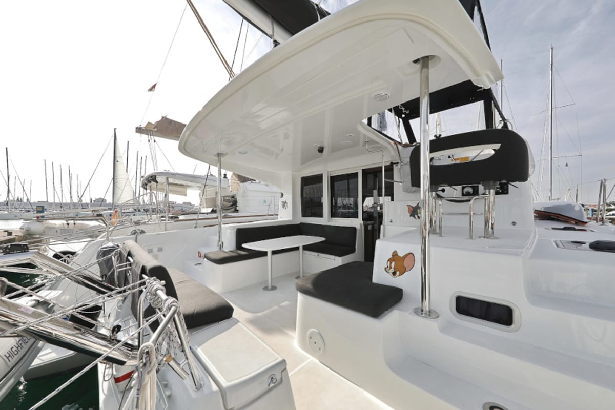 Deck of Tom & Jerry, a Lagoon 40 catamaran at Općina Sukošan, Croatia