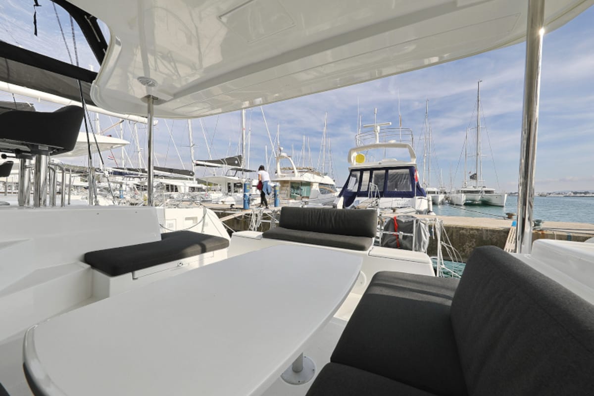 Deck of Tom & Jerry, a Lagoon 40 catamaran at Općina Sukošan, Croatia
