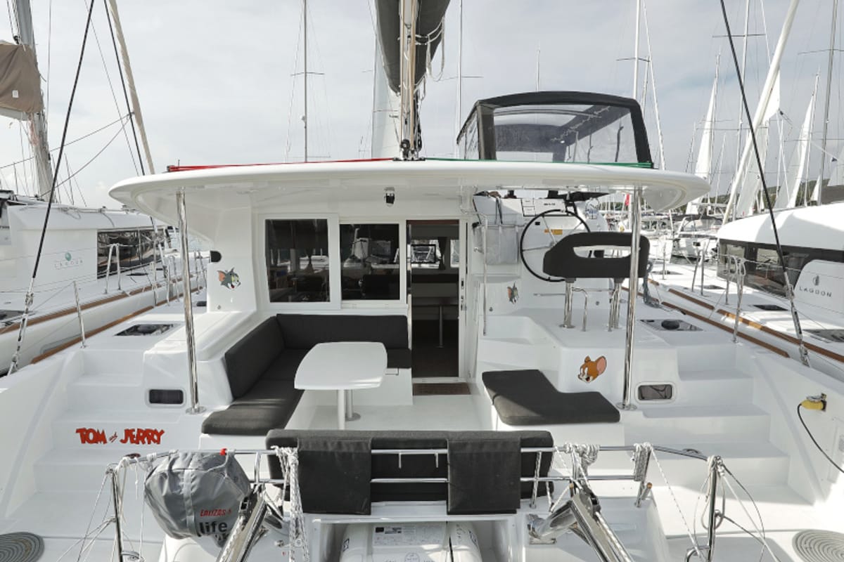 Deck of Tom & Jerry, a Lagoon 40 catamaran at Općina Sukošan, Croatia