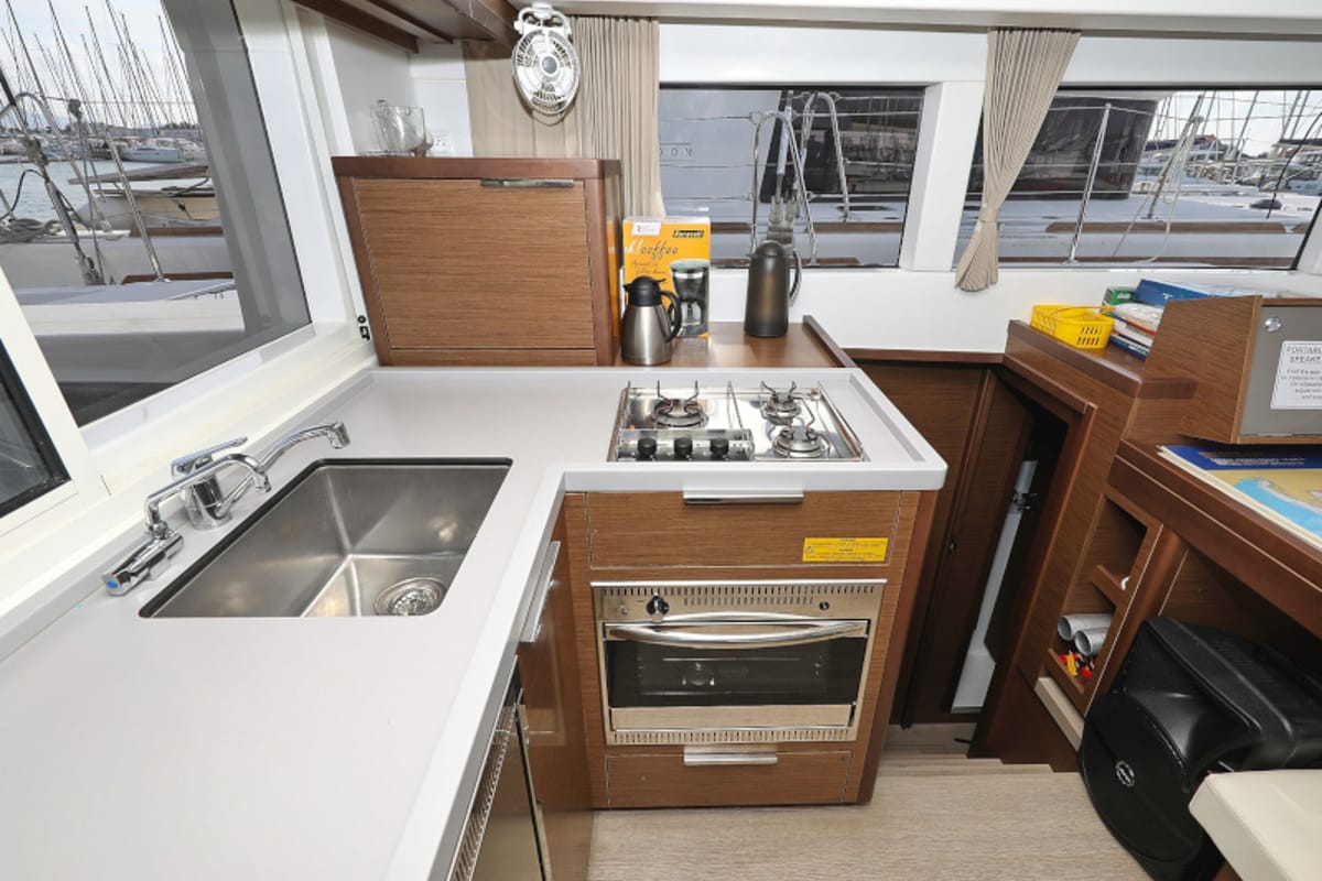 Galley of Tom & Jerry, a Lagoon 40 catamaran at Općina Sukošan, Croatia