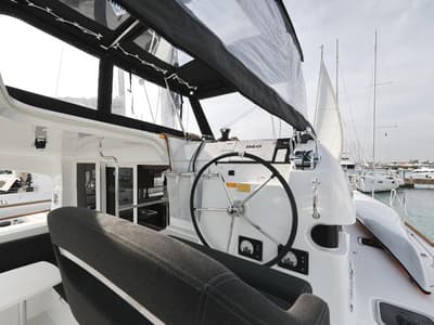 Cockpit of Tom & Jerry, a Lagoon 40 catamaran at Općina Sukošan, Croatia