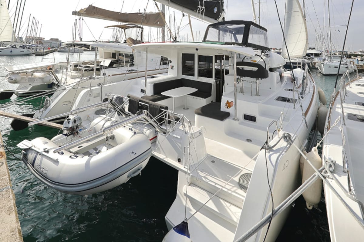 Exterior view of Tom & Jerry, a Lagoon 40 catamaran at Općina Sukošan, Croatia